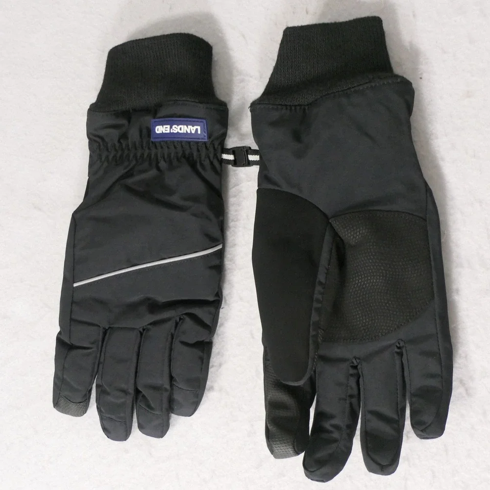 Lands End Women Squall Winter Gloves L Black EZ Touch Gorpcore Outdoor Insulated